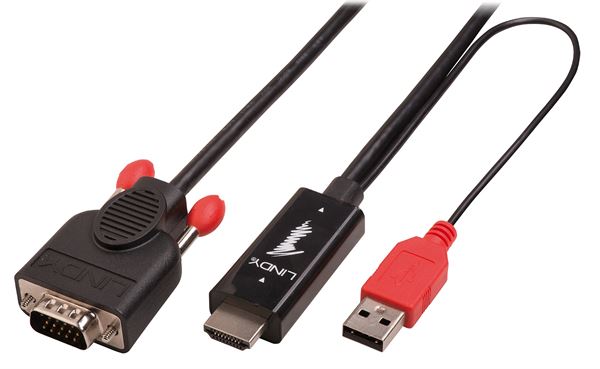 foto del prodotto lindy 41456 cavo e adattatore video 2 m hdmi vga d sub nero