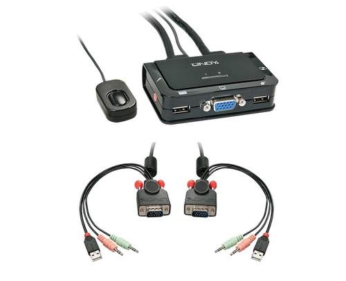 foto del prodotto lindy 42342 switch per keyboard video mouse kvm nero