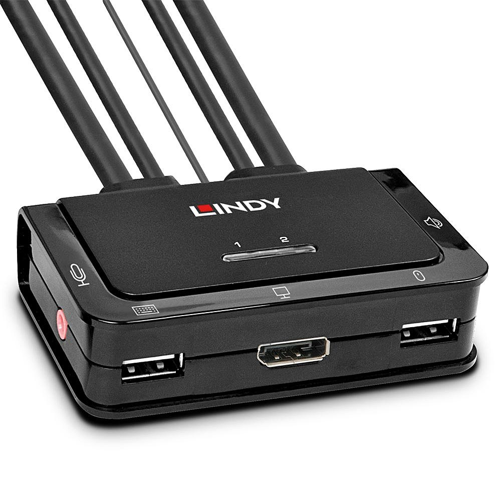 foto del prodotto lindy 42344 switch per keyboard video mouse kvm montaggio rack nero