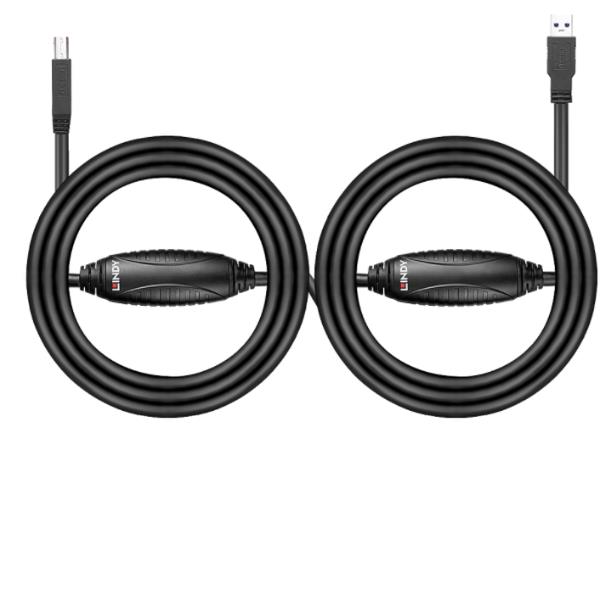foto del prodotto lindy 43098 cavo usb usb 3.2 gen 1 3.1 gen 1 10 m usb a usb b nero