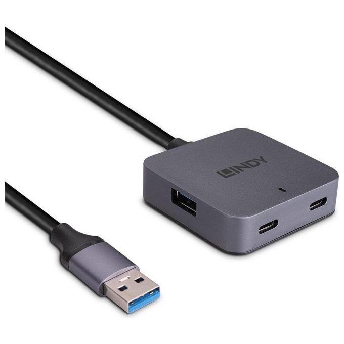 foto del prodotto lindy hub di interfaccia usb 3.2 gen 1 type-a 5000 mbit-s nero-grigio