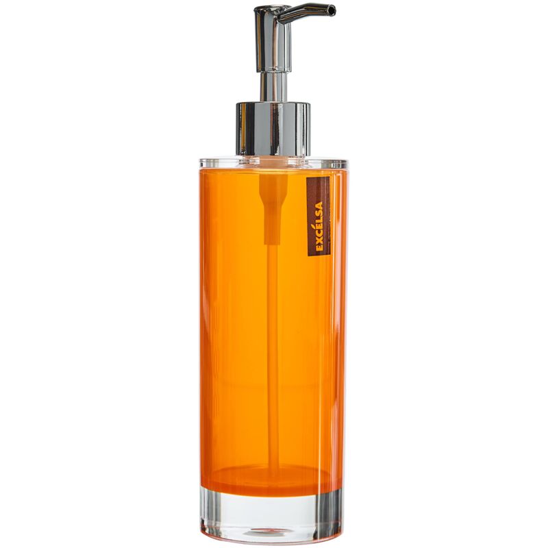 foto del prodotto linea bagno dispenser sapone, arancione, 6.5 x 6.5 x 22 cm excelsa
