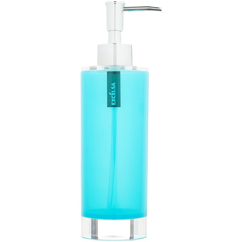 foto del prodotto linea bagno dispenser sapone, azzurro, 6.5 x 6.5 x 22 cm excelsa