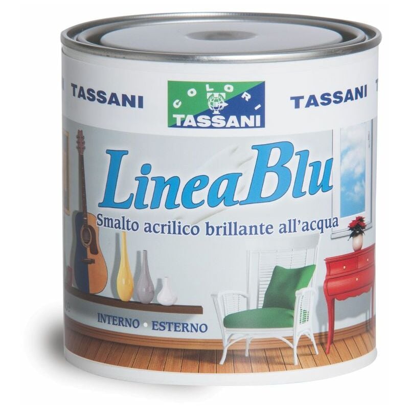 foto del prodotto linea blu smalto acrilico all acqua brillante 750 ml tassani