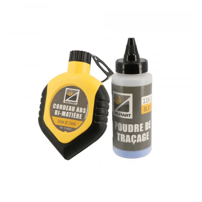 foto del prodotto linea di gesso, 30 metri con flaconi di polvere da 115 g