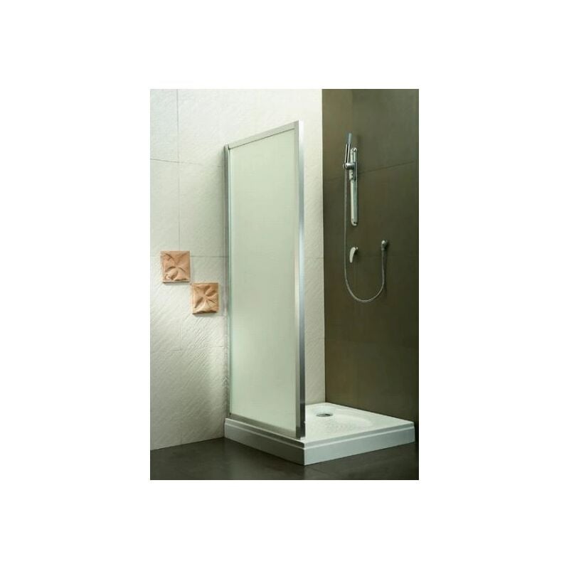 foto del prodotto linea doccia anta fissa vetro opaco 6mm telaio in alluminio reversibile 80 x h190 cm 78 80 x h 190