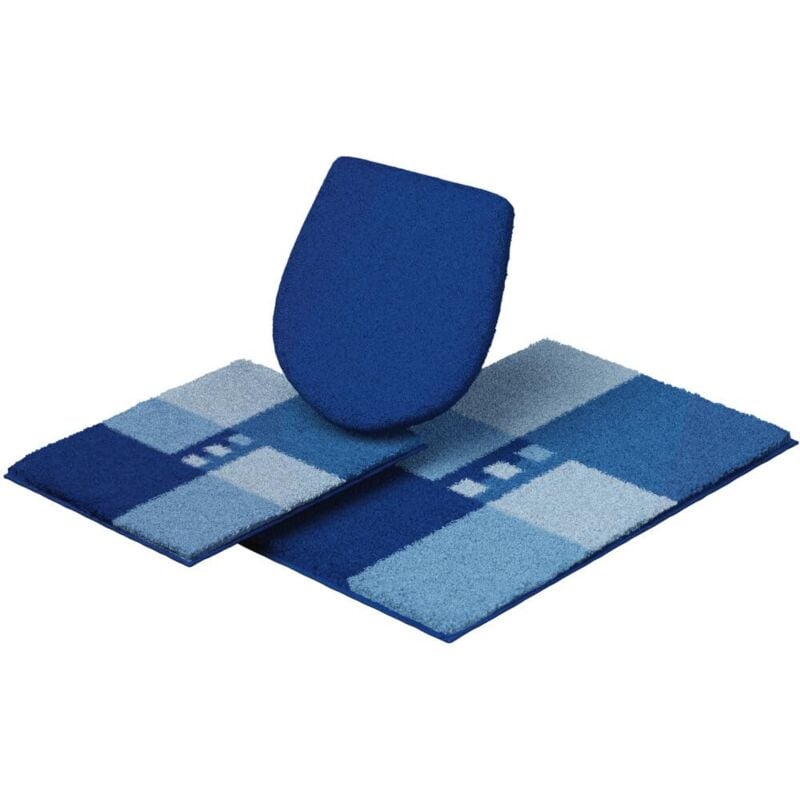 foto del prodotto linea due tappetino da bagno 3d, ultra morbido e assorbente, antiscivolo, 5 anni di garanzia, merkur, set da 3 pezzi coperchio del wc, 40x50 50x80