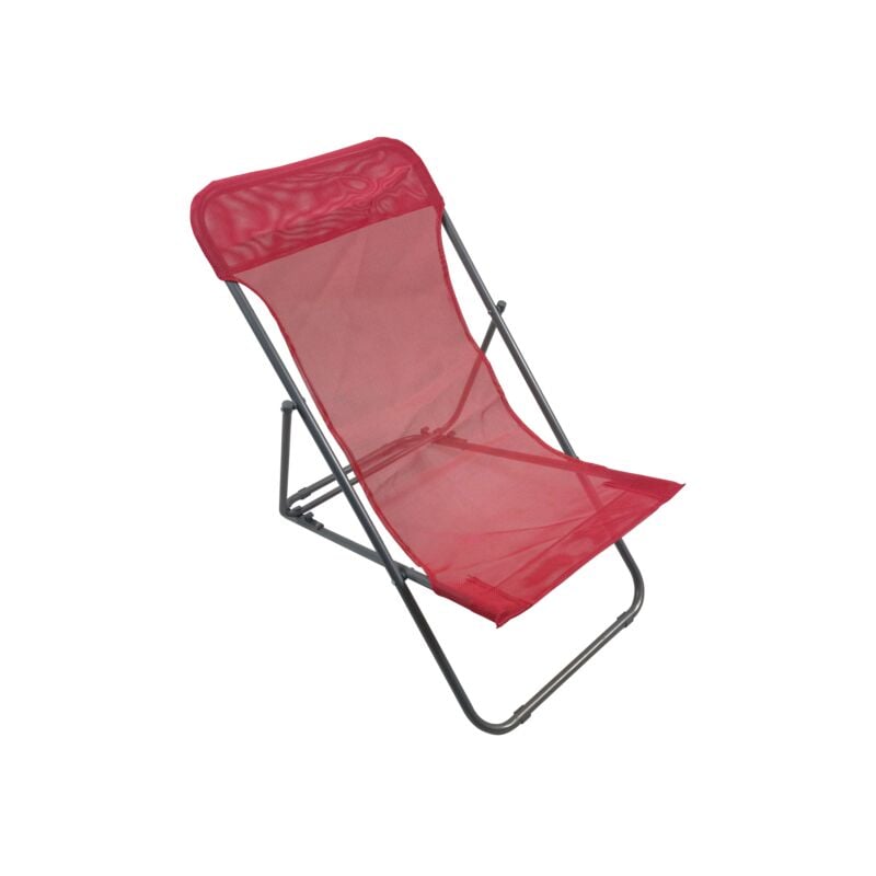 foto del prodotto linea garden friend s1622042, sdraio beach in acciaio e textilene 450 gr m colore rosso