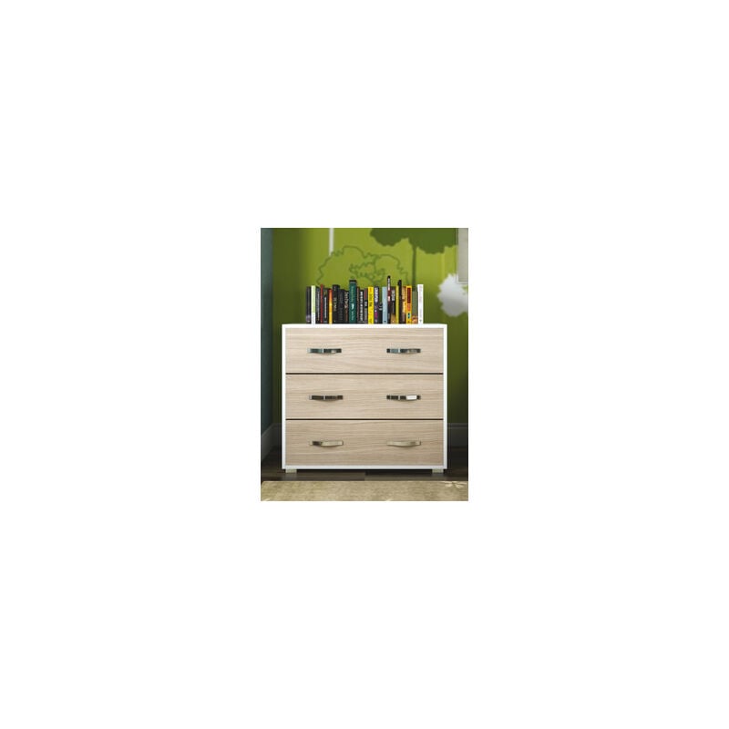 foto del prodotto linea modern kit cassettone 3 cassetti cm. 91x45x81h bianco olmo