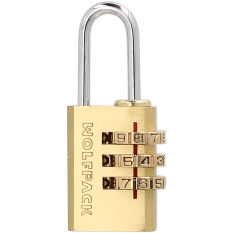 foto del prodotto linea profesional 03101325 lucchetto a combinazione in ottone 22 mm. 3 cifre, multicolore, singolo - wolfpack