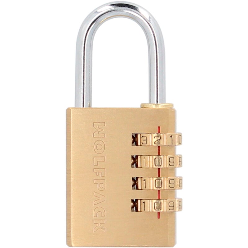 foto del prodotto linea profesional 03101335 lucchetto a combinazione in ottone 40 mm. 4 cifre, multicolore - wolfpack