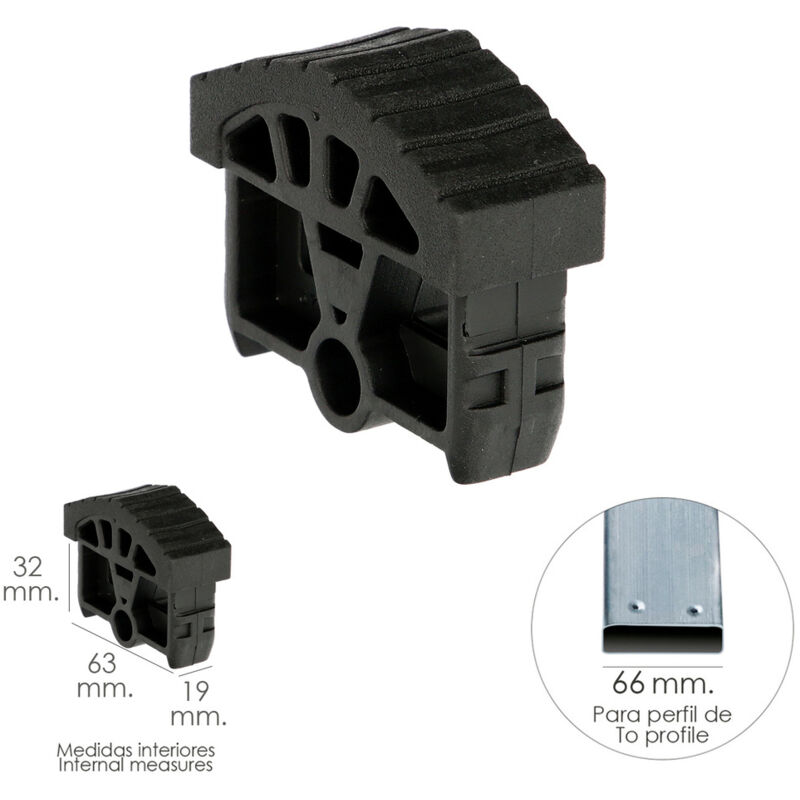 foto del prodotto linea profesional 23010081 paragrafetto per scala pronor 2 rampe 10 gradini profilo 66 mm. , nero wolfpack