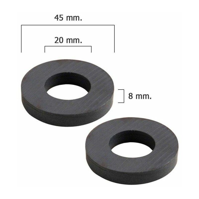 foto del prodotto linea profesional anello magnetico in ferrite 45x20x8 mm blister 2 pz. wolfpack