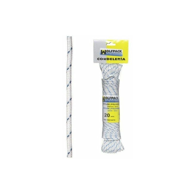 foto del prodotto linea profesional corda di nylon ad alta tenacit bianco blu matassa 20 m. wolfpack