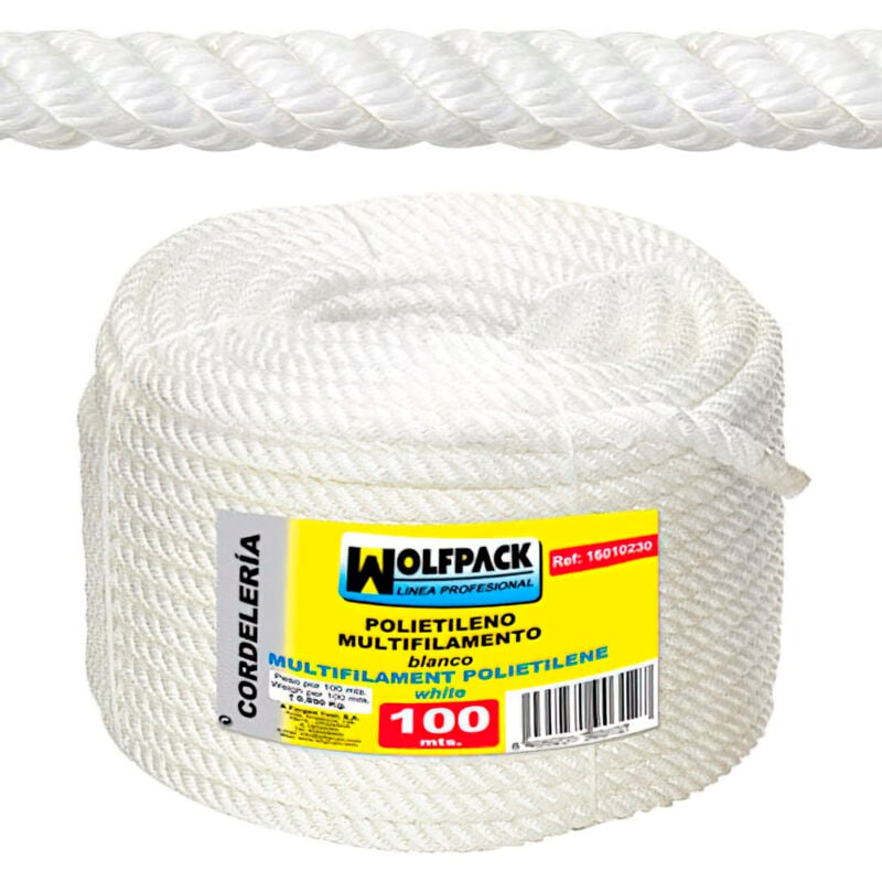 foto del prodotto linea profesional - corda in polipropilene multifilamento rotolo da 100 m. 8 mm. - wolfpack