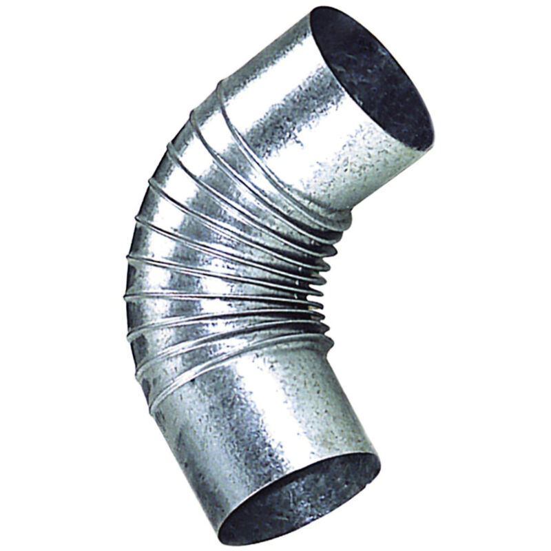 foto del prodotto linea profesional gomito per stufa zincato di 100 mm. 90 . wolfpack
