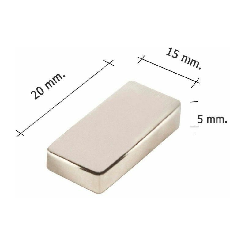foto del prodotto linea profesional magnete al neodimio rettangolare 20x15x5 mm blister 1 pezzo wolfpack