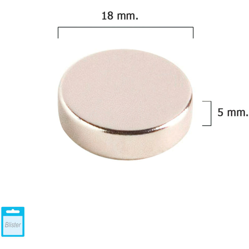 foto del prodotto linea profesional magnete al neodimio rotondo 18x5 mm blister 1 pezzo wolfpack