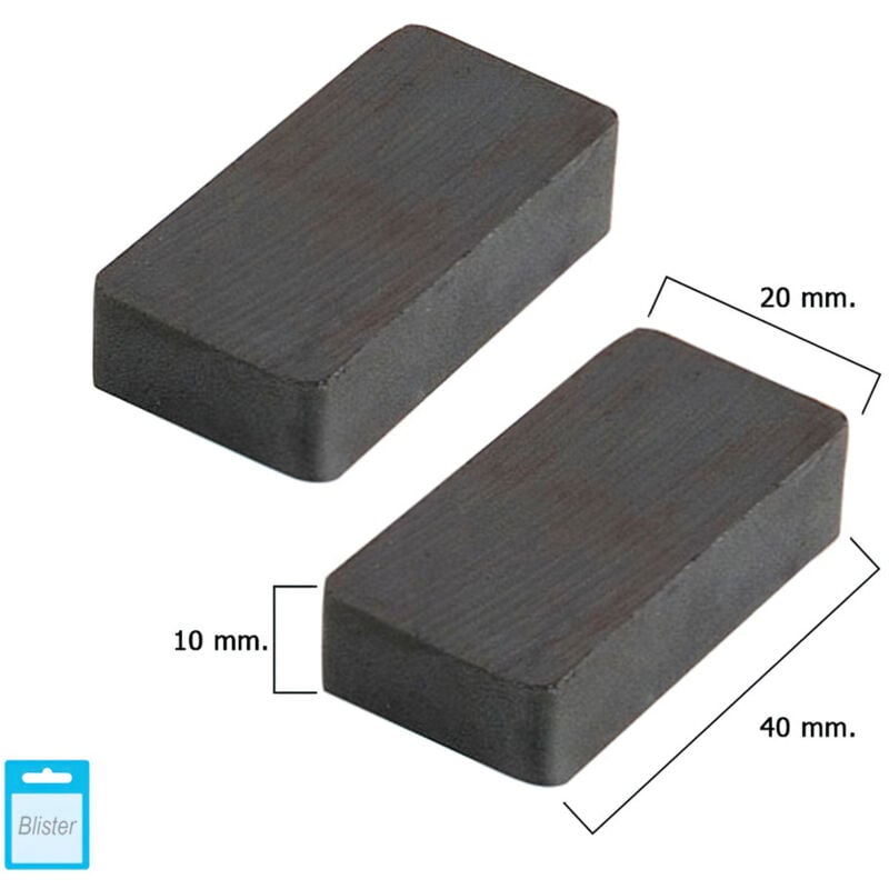 foto del prodotto linea profesional magnete di ferrite rettangolare 40x20x10 mm blister 2 pz. wolfpack