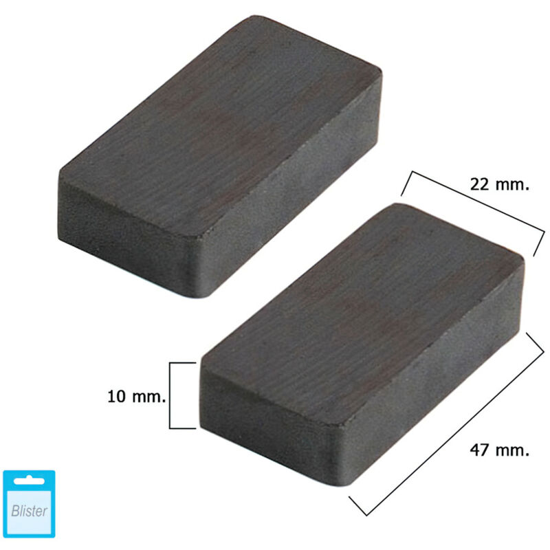foto del prodotto linea profesional magnete di ferrite rettangolare 47x22x10 mm blister 2 pz. wolfpack