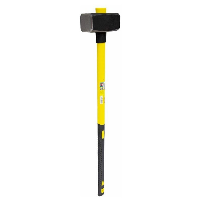 foto del prodotto linea profesional - mazza con impugnatura in fibra di vetro 6 kg. testa forgiata, con anello antivibrazioni, mazza / bastone - wolfpack