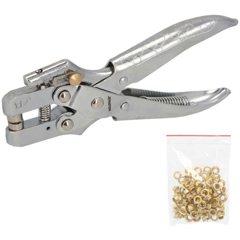 foto del prodotto linea profesional pinze per occhielli professionali con 50 occhielli piccoli wolfpack