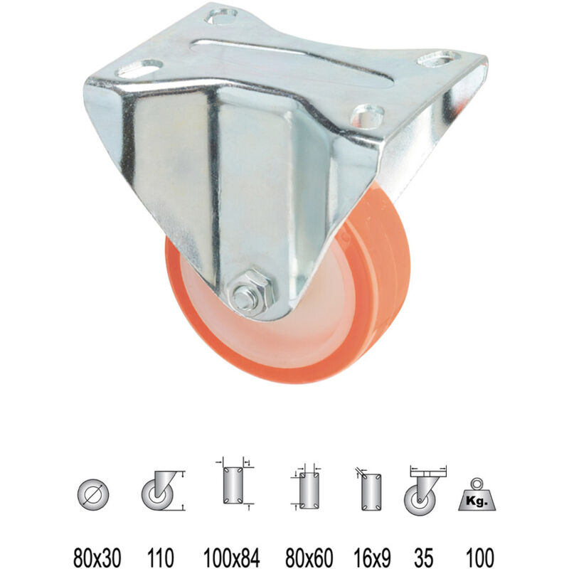 foto del prodotto linea profesional ruote industriali fisse in poliuretano wolfpack