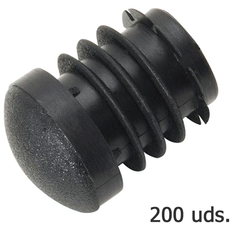 foto del prodotto linea profesional tappo interno rotondo nero in plastica per tubo esterno 25 mm. sacco da 200 pezzi. wolfpack