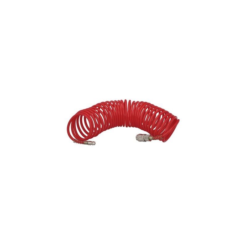 foto del prodotto linea profesional tubo a spirale per aria compressa 15 metri adattatore rapido. wolfpack