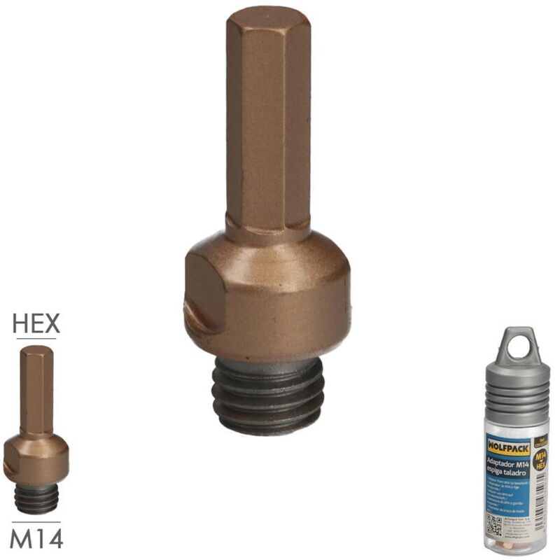 foto del prodotto linea professional - adattatore m14 a gambo di trapano, adattatore da smerigliatrice a trapano - wolfpack