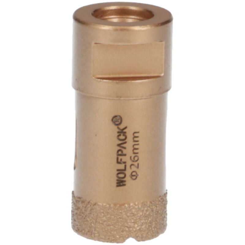 foto del prodotto linea professional corona diamantata per smerigliatrice 26 mm. attacco filettato m14. taglio a secco. wolfpack