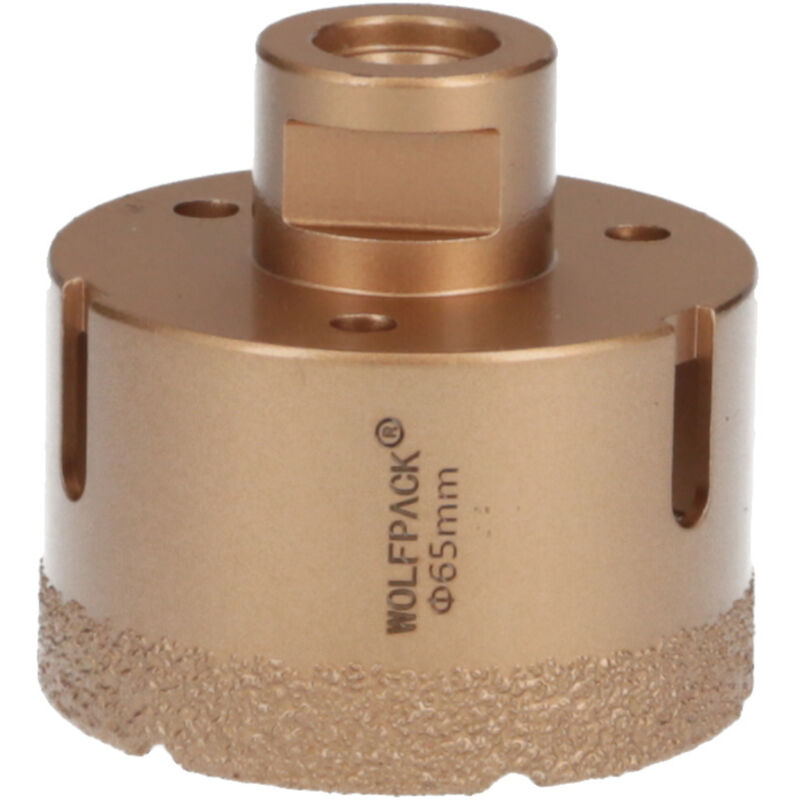 foto del prodotto linea professional corona diamantata per smerigliatrice 65 mm. attacco filettato m14. taglio dry wolfpack
