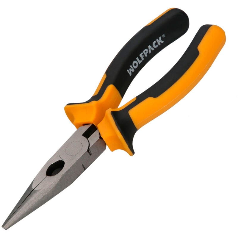 foto del prodotto linea professional pinze a becchi dritti 150 mm. pinze a becchi dritti in acciaio din 5745, pinze a becchi dritti lunghi, wolfpack