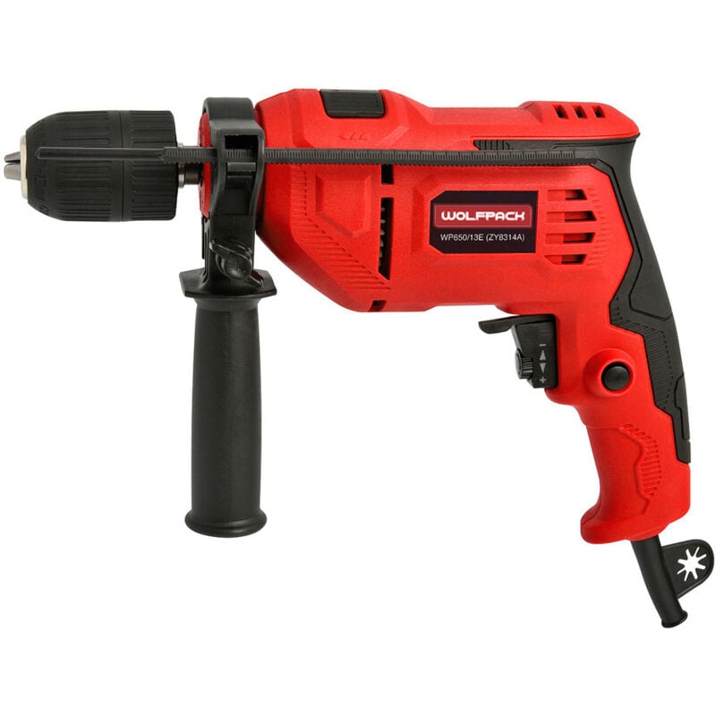 foto del prodotto linea professional trapano a percussione 650 w. con mandrino 13 mm. wolfpack