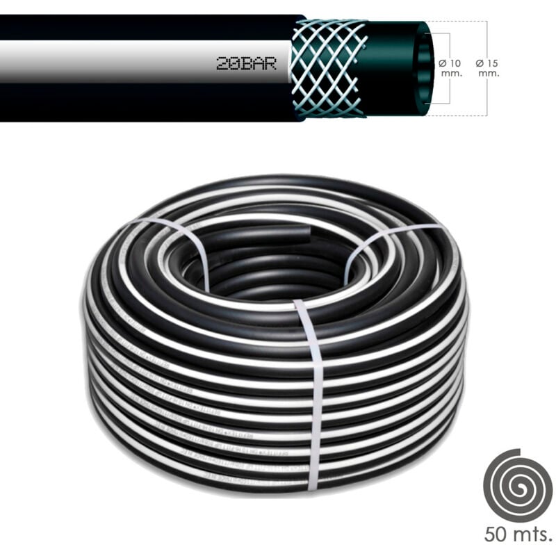 foto del prodotto linea professional tubo aria compressa nero 10 x 19 mm. 20 bar rotolo 50 metri wolfpack