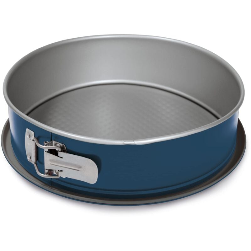foto del prodotto linea xbake, tortiera apribile 1 fondo 26cm, acciaio con rivestimento antiaderente, acciaio green con nuovo rivestimento pfas free, grigio blu