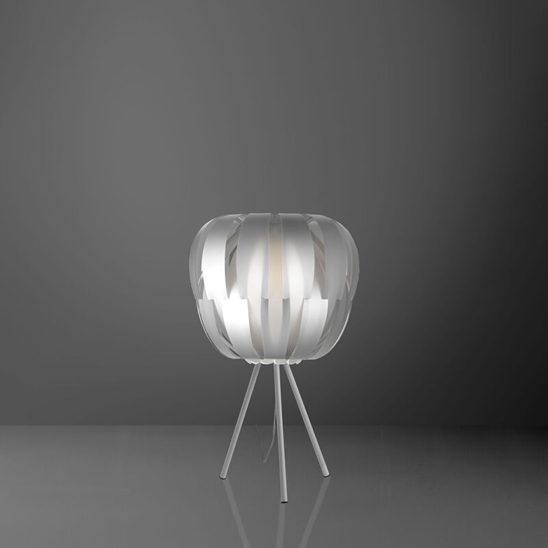 foto del prodotto linea zero lampada da tavolo con treppiede 1 luce queen in polilux silver made in italy