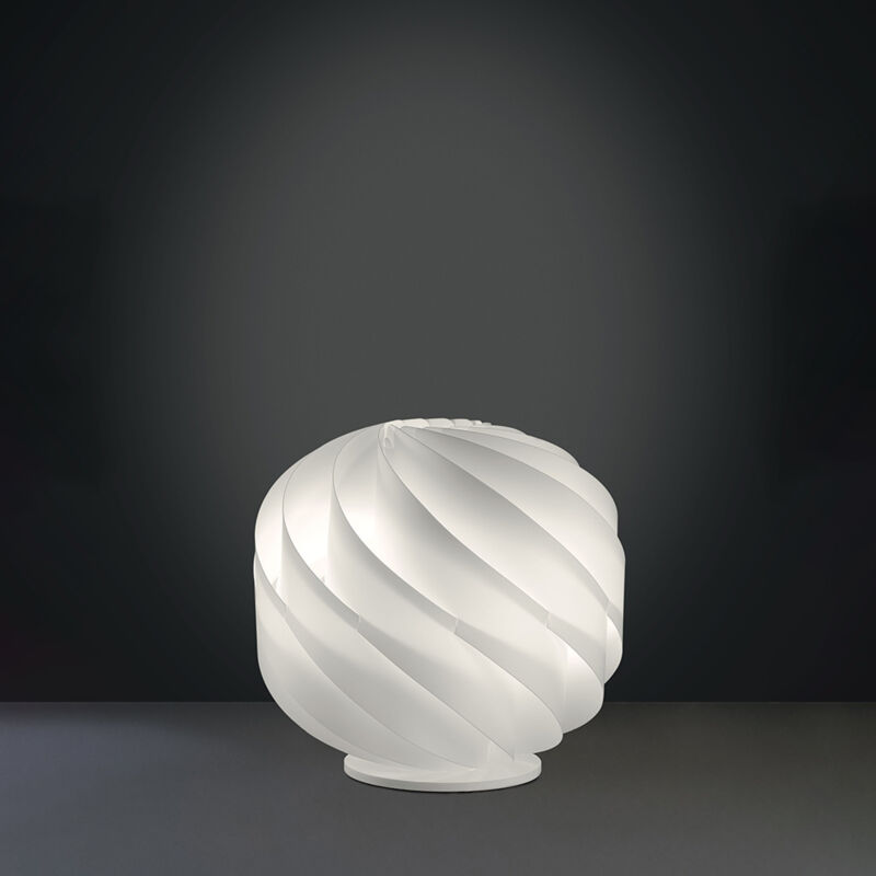 foto del prodotto linea zero lampada da tavolo globe 1 luce in polilux bianco con base d25 made in italy