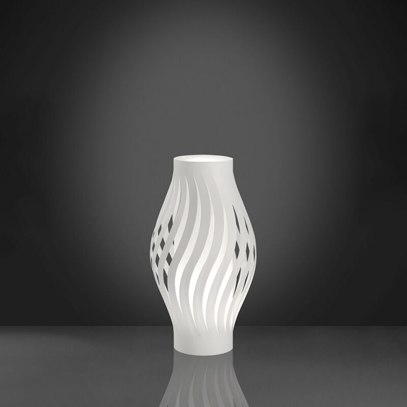 foto del prodotto linea zero lampada da tavolo moderna 1 luce helios in polilux bianco h32 made in italy