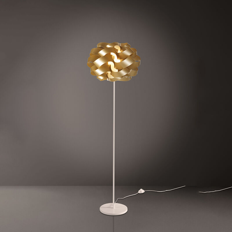 foto del prodotto linea zero lampada da terra moderna 1 luce cloud in polilux oro made in italy
