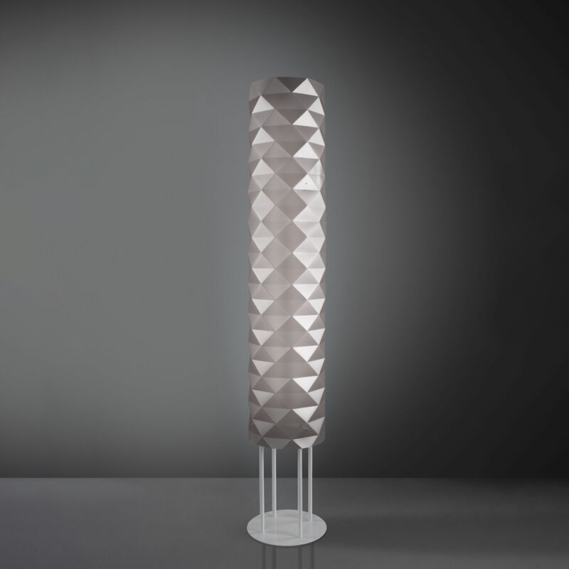 foto del prodotto linea zero lampada da terra moderna 3 luci prisma in polilux silver h155 made in italy