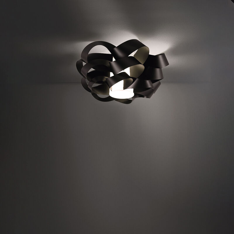 foto del prodotto linea zero plafoniera moderna 1 luce cloud d50 in polilux nero made in italy