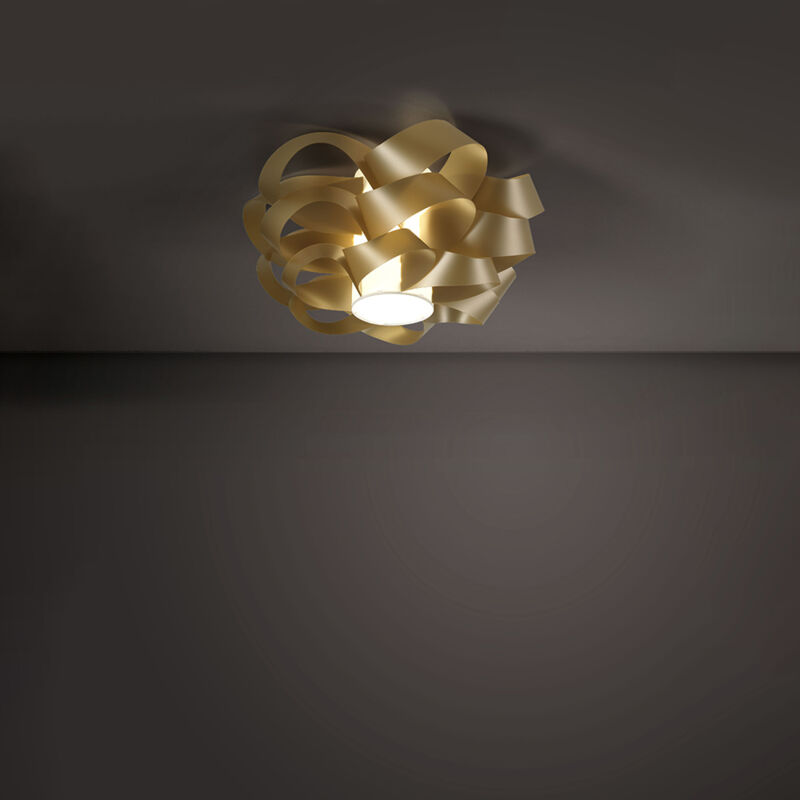 foto del prodotto linea zero plafoniera moderna 1 luce cloud d50 in polilux oro made in italy