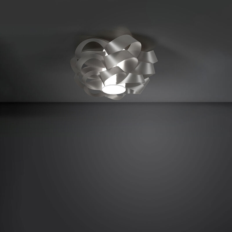 foto del prodotto linea zero plafoniera moderna 1 luce cloud d50 in polilux silver made in italy