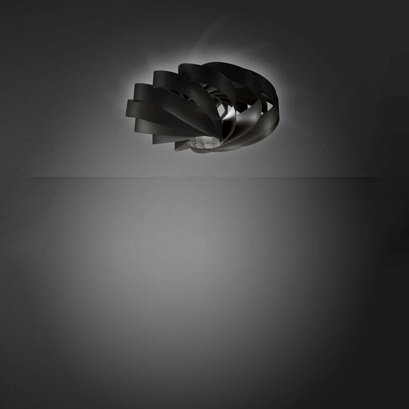 foto del prodotto linea zero plafoniera moderna 1 luce flat in polilux nero d30 made in italy