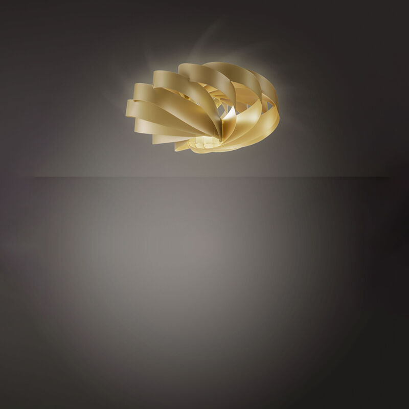 foto del prodotto linea zero plafoniera moderna 1 luce flat in polilux oro d50 made in italy