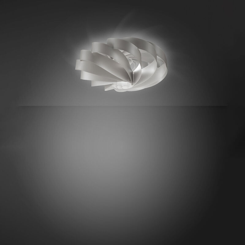 foto del prodotto linea zero plafoniera moderna 1 luce flat in polilux silver d40 made in italy