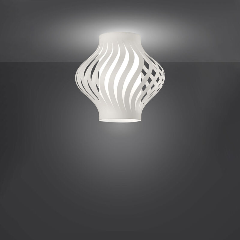 foto del prodotto linea zero plafoniera moderna 1 luce helios in polilux bianco h39 made in italy