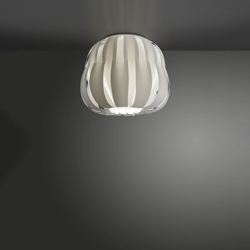 foto del prodotto linea zero plafoniera moderna 1 luce queen in polilux bianco d19 made in italy