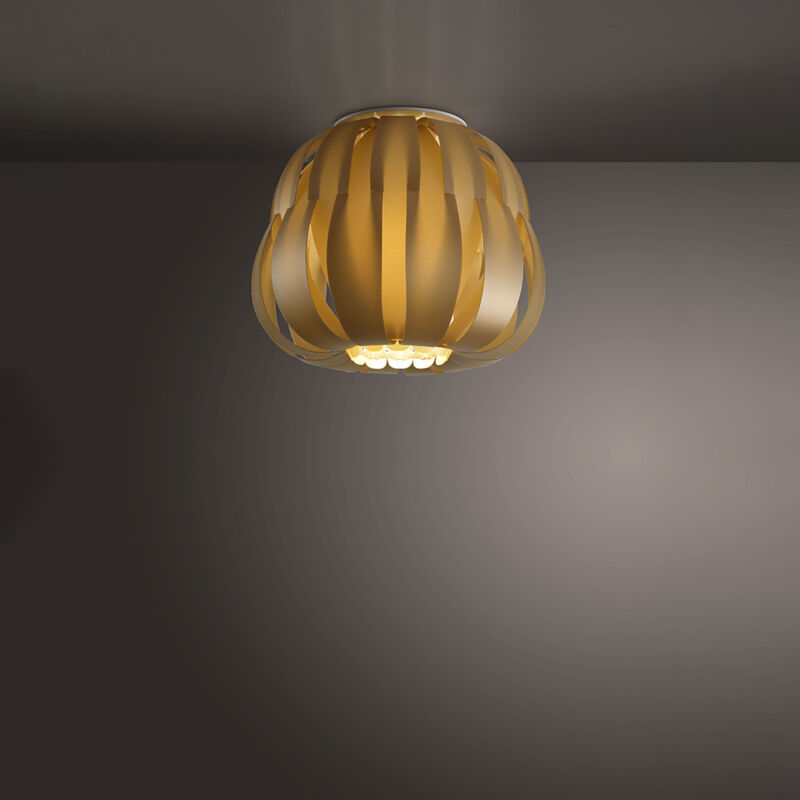 foto del prodotto linea zero plafoniera moderna 1 luce queen in polilux oro d19 made in italy
